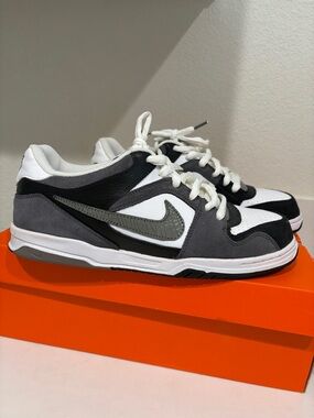 Nike White Black Gray Skate Low-Top Sneakers